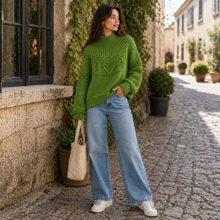 CILVELLA — Merino wool Round Neck Knit Sweater
