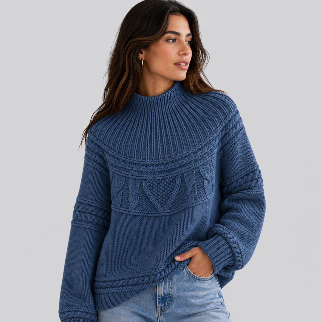 CILVELLA — Merino wool Round Neck Knit Sweater