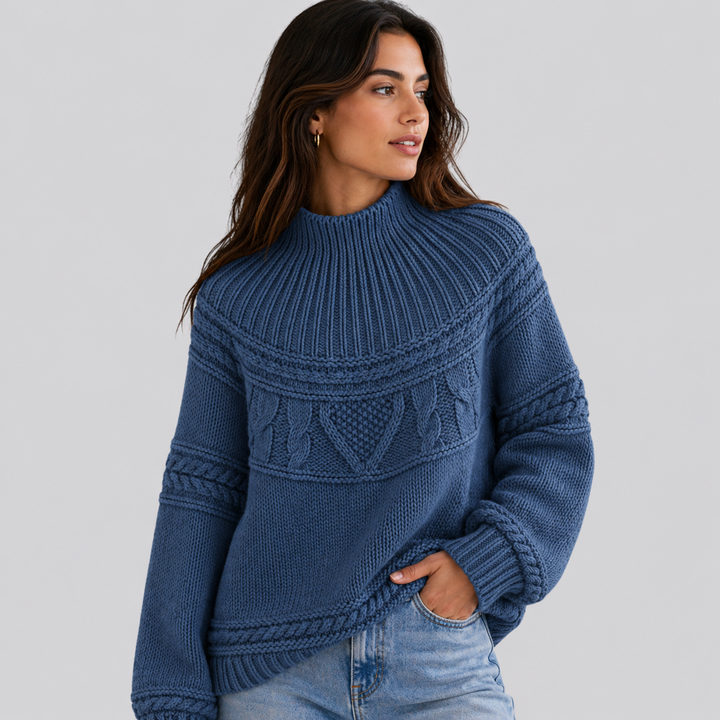 CILVELLA — Merino wool Round Neck Knit Sweater