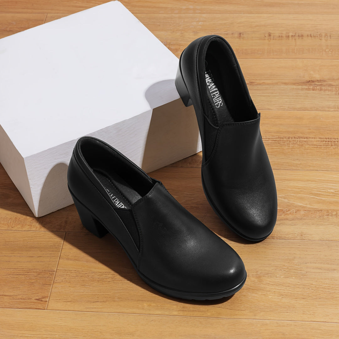Block Heel Comfort Loafers Judith