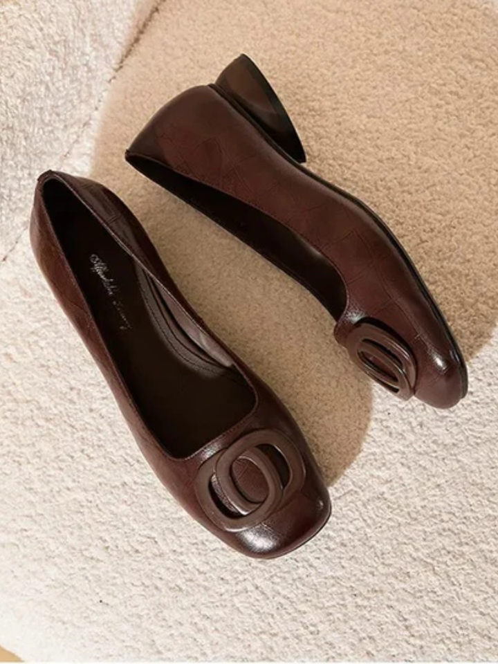 Letizia | Square-Toe Vegan Leather Ballet Flats