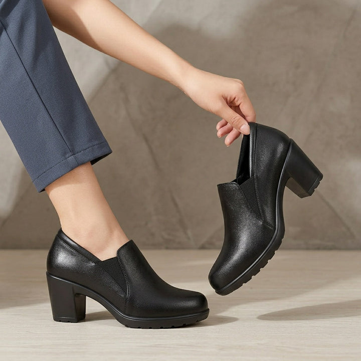 Block Heel Comfort Loafers Judith