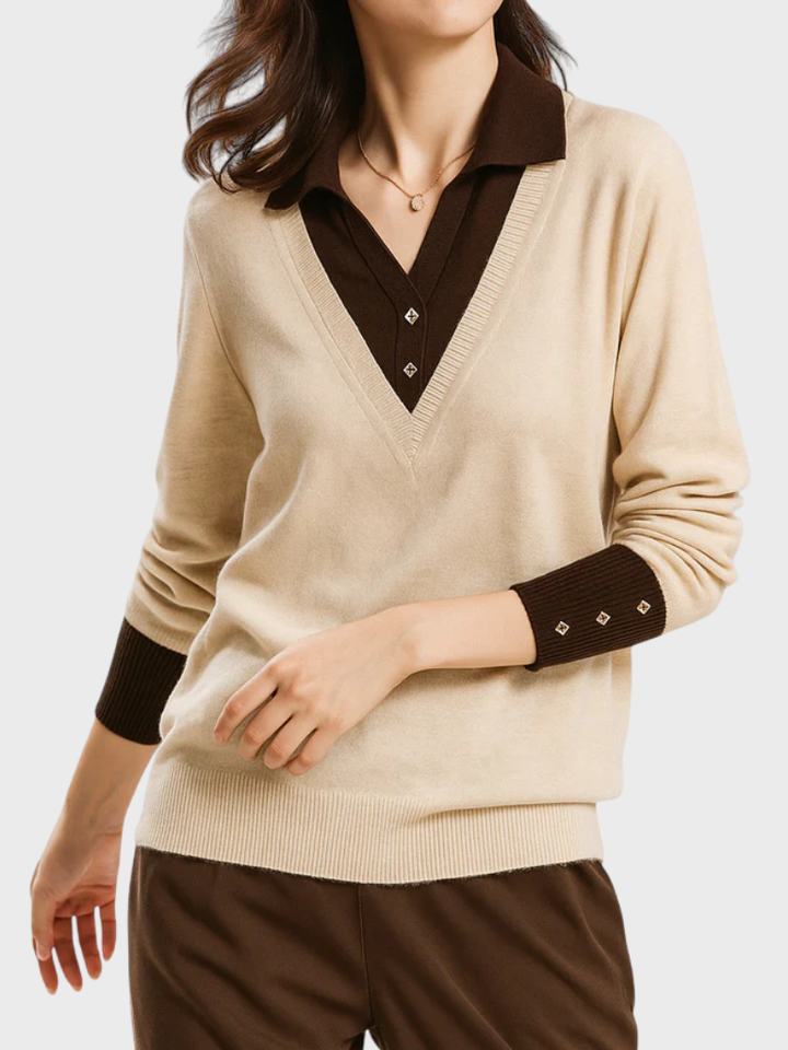 ALICIA LAYERED KNIT SWEATER