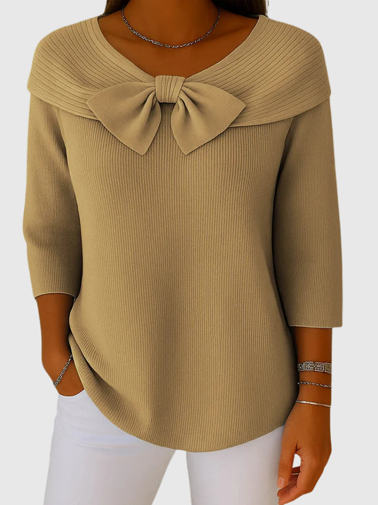LORINE KNITTED BOW TOP