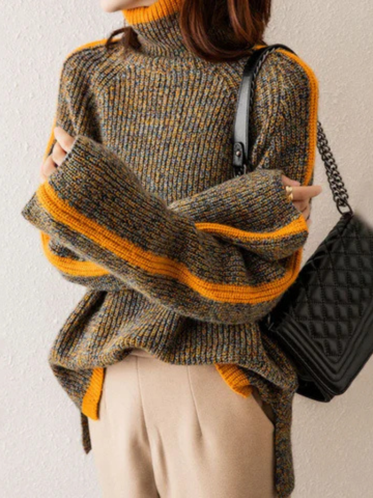 FERN COZY STRIPE TURTLENECK SWEATER