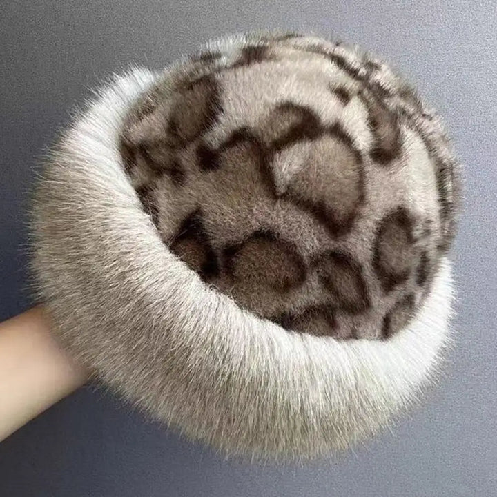 Elaine Leopard Fur-Trim Hat
