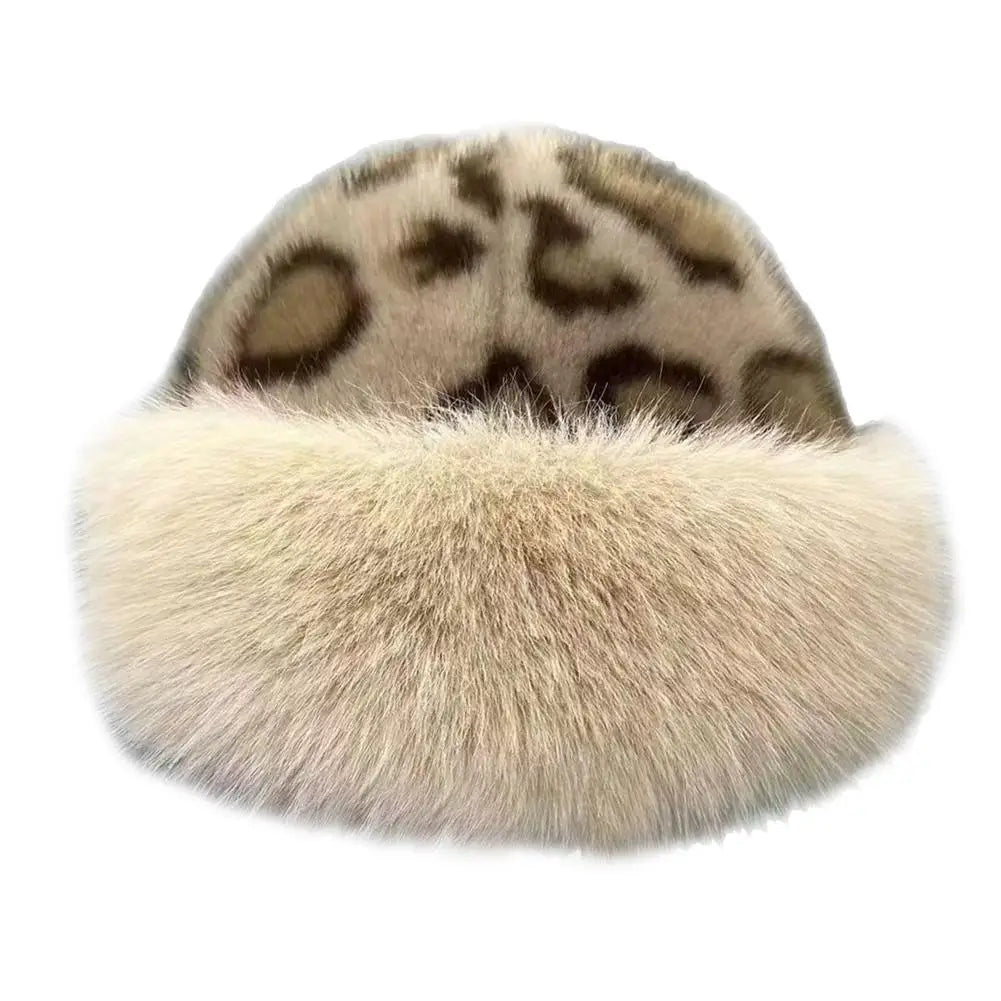 Elaine Leopard Fur-Trim Hat
