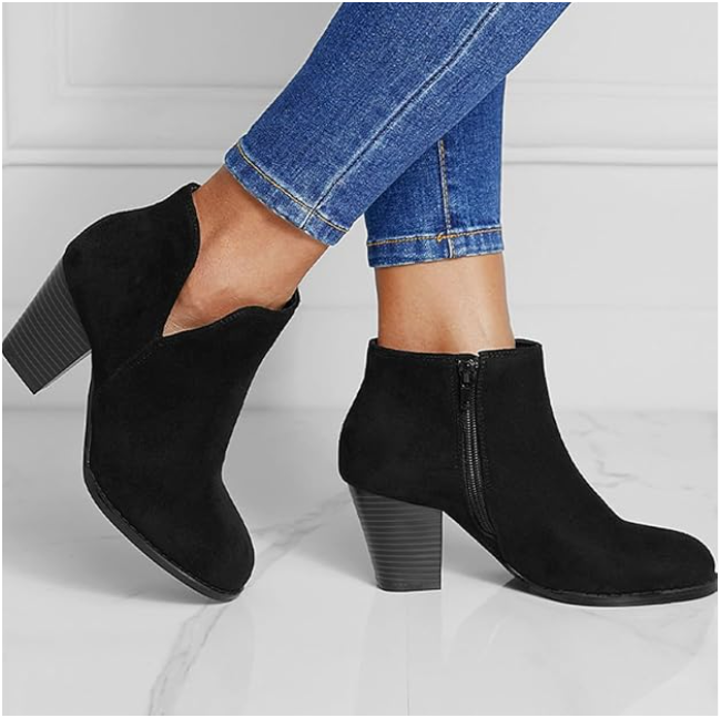 Hailey | Pointed Ankle Boot With Suede Effect