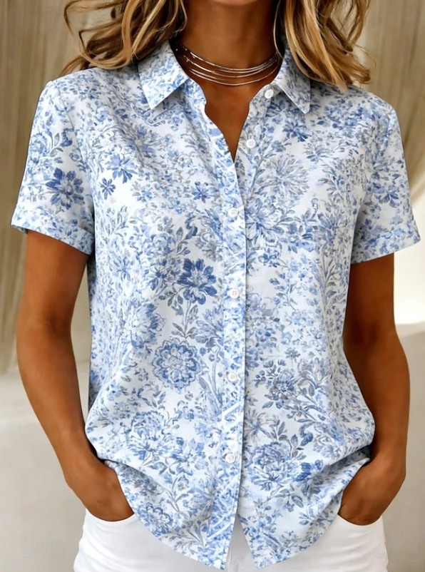 Amelie | Casual Floral Button-Up Shirt
