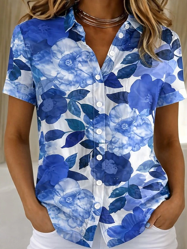 Amelie | Casual Floral Button-Up Shirt