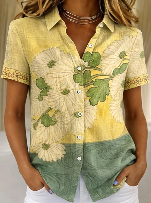 Amelie | Casual Floral Button-Up Shirt