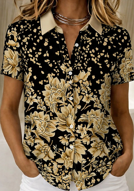 Amelie | Casual Floral Button-Up Shirt