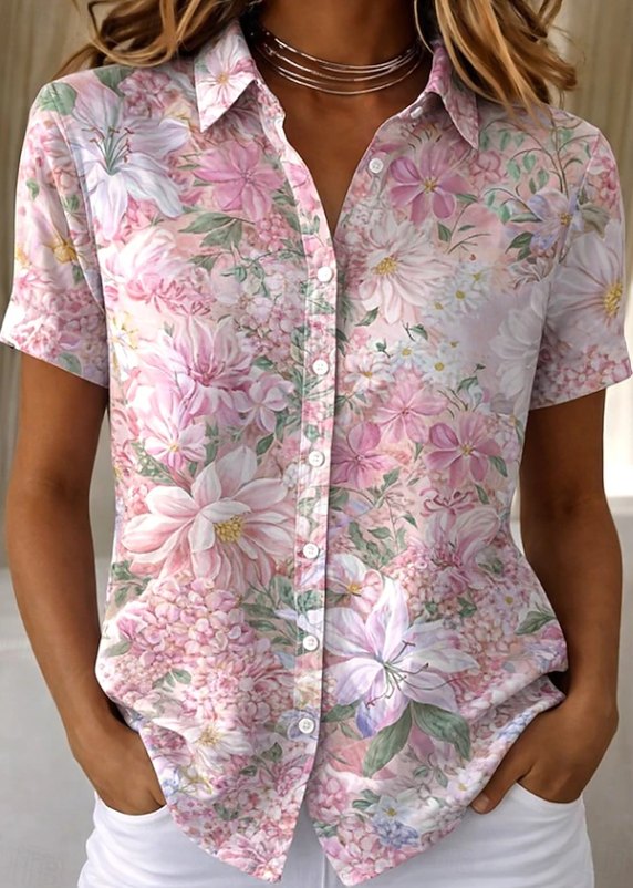 Amelie | Casual Floral Button-Up Shirt
