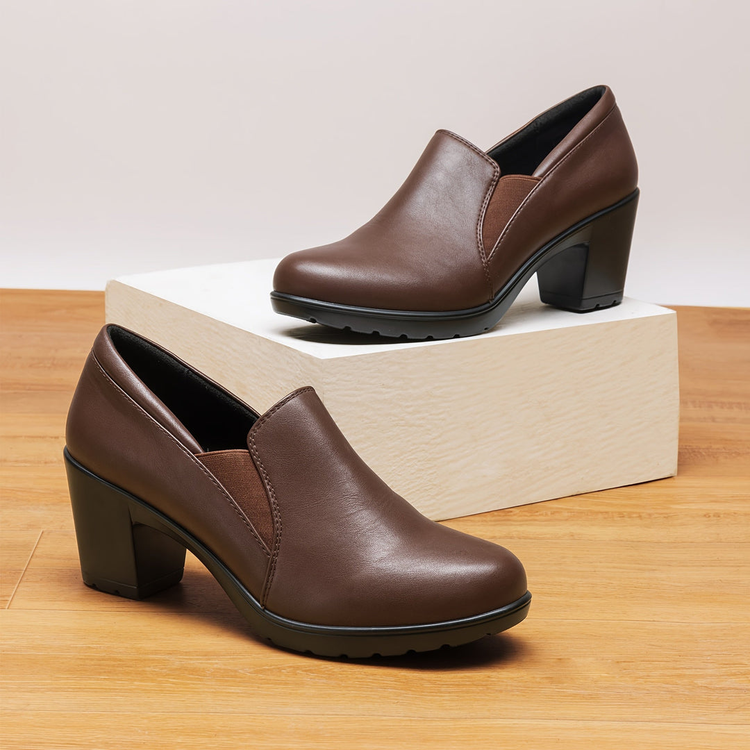 Block Heel Comfort Loafers Judith