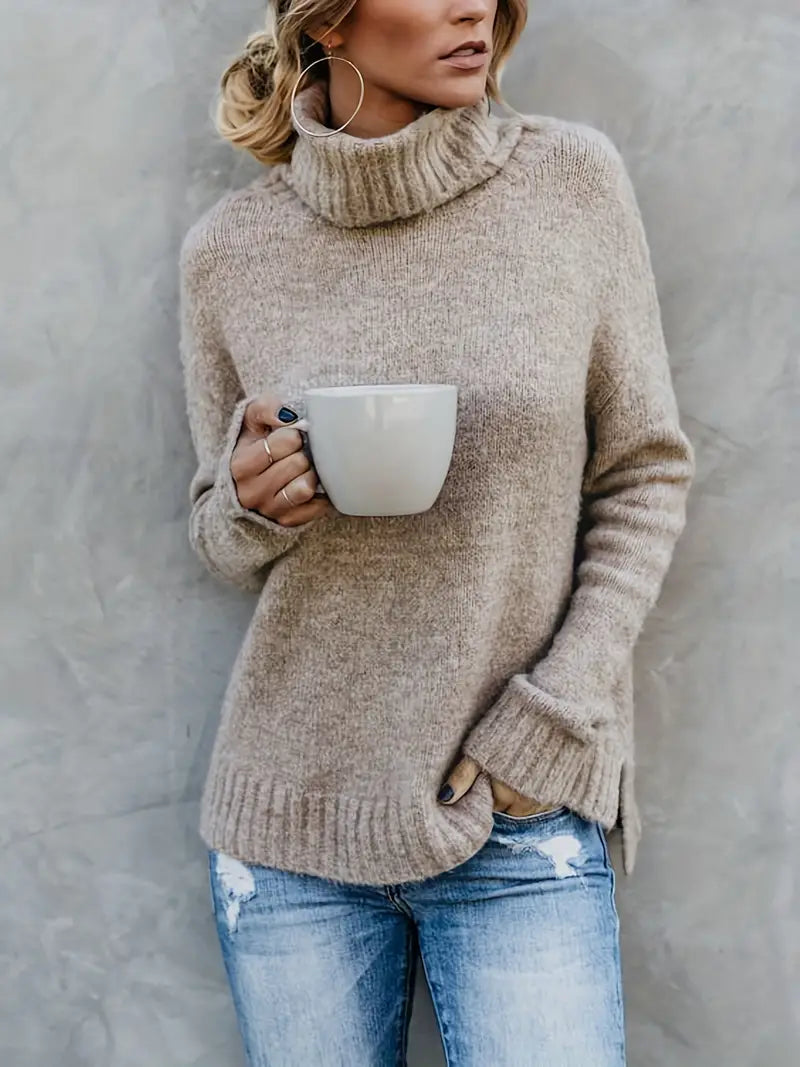 Bonnie | Women's Ribbed Knit Turtleneck Sweater
