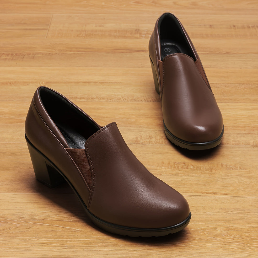 Block Heel Comfort Loafers Judith