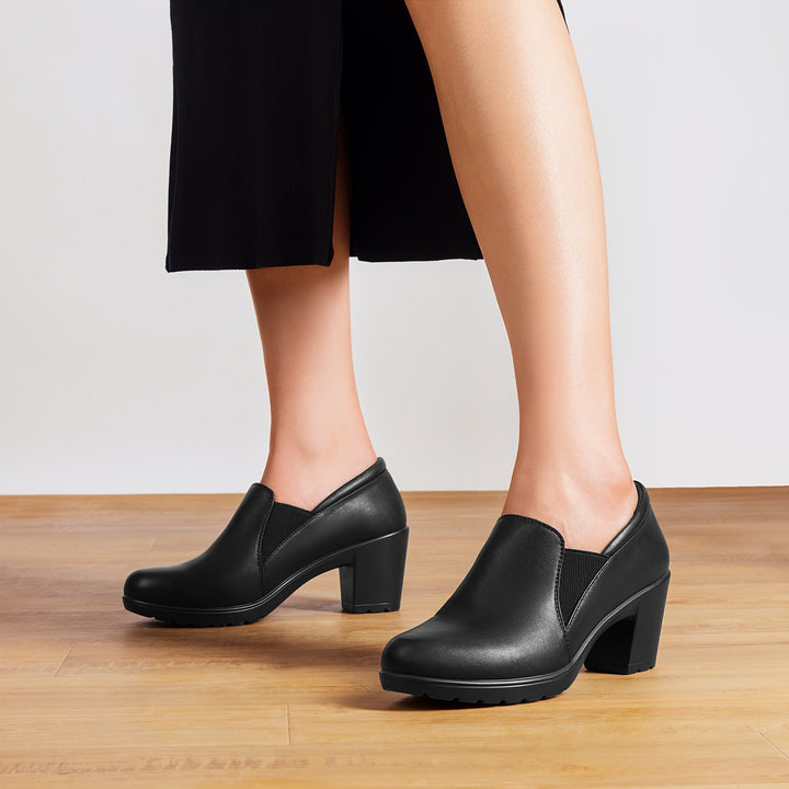 Block Heel Comfort Loafers Judith