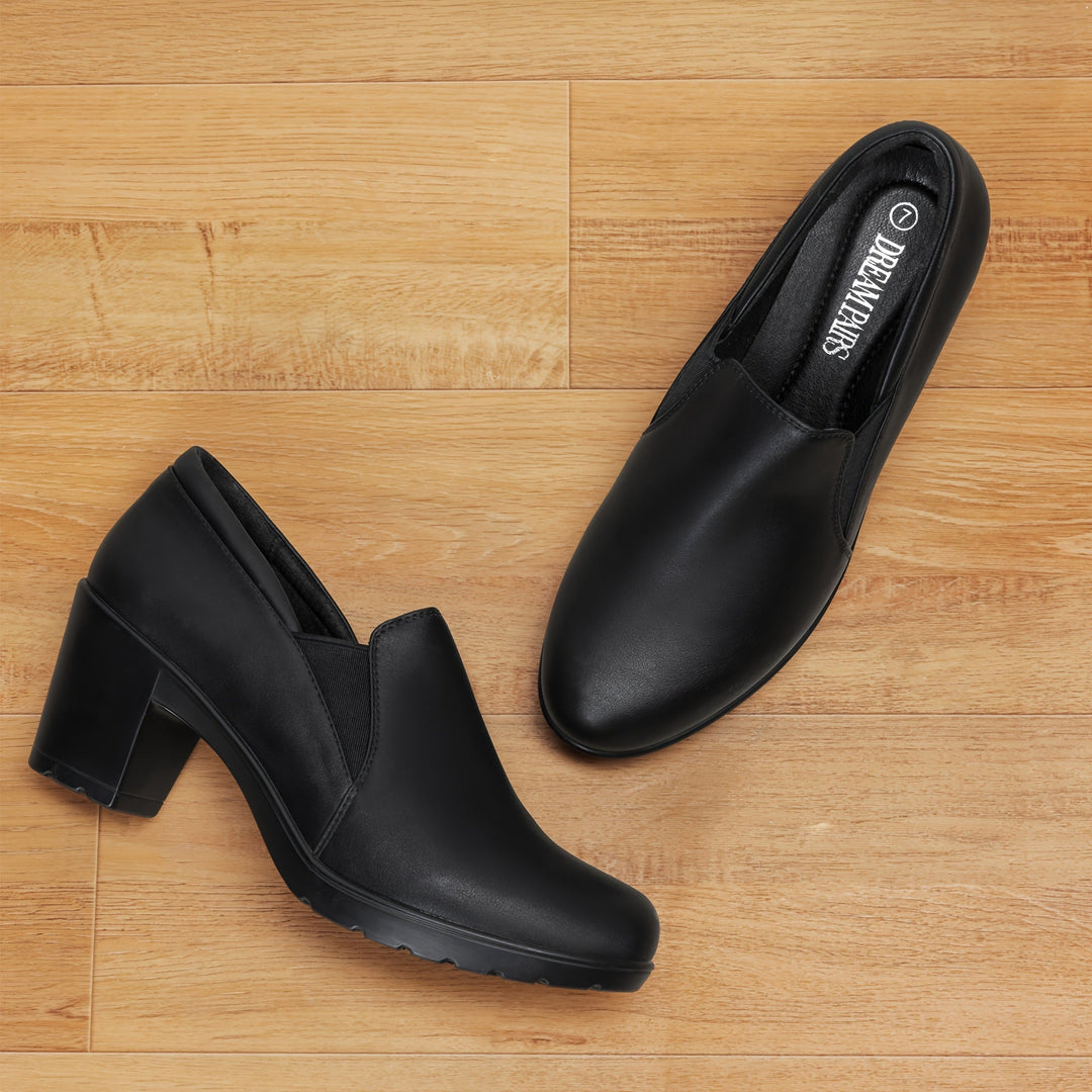 Block Heel Comfort Loafers Judith