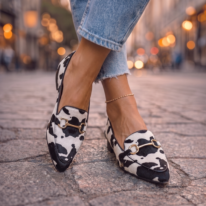 Sloane | Animal Print Horsebit Loafers
