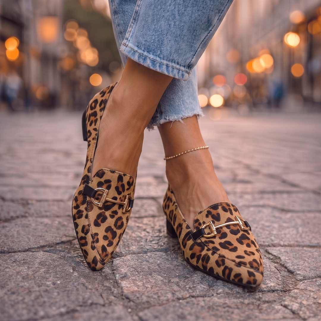 Sloane | Animal Print Horsebit Loafers