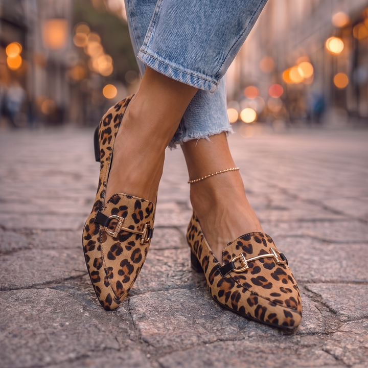 Sloane | Animal Print Horsebit Loafers