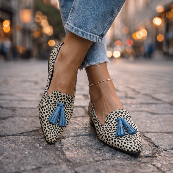 Blair | Dalmatian Tassel Loafers