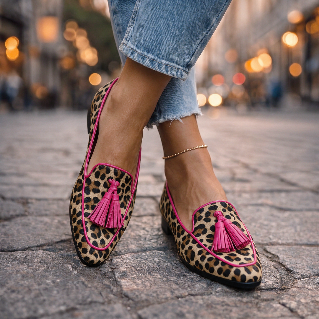 Hadley | Leopard Tassel Loafers