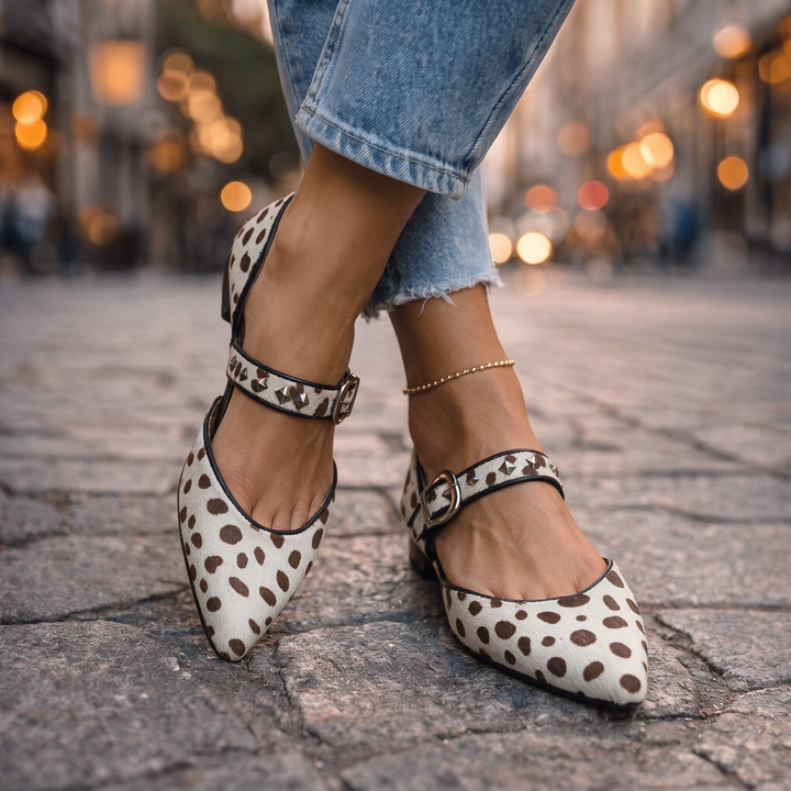 Nora | Studded Ankle-Strap Flats