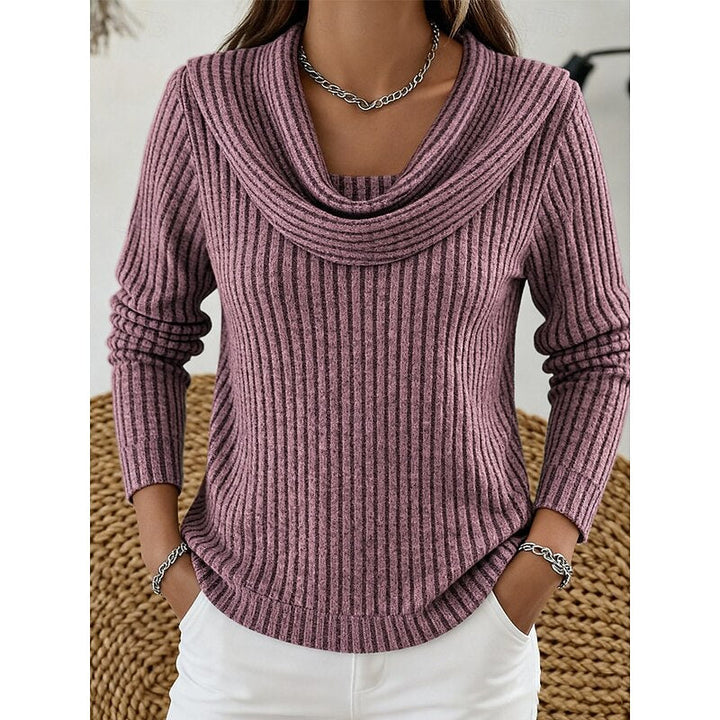 Isadora | Cowl-Neck Ribbed Top