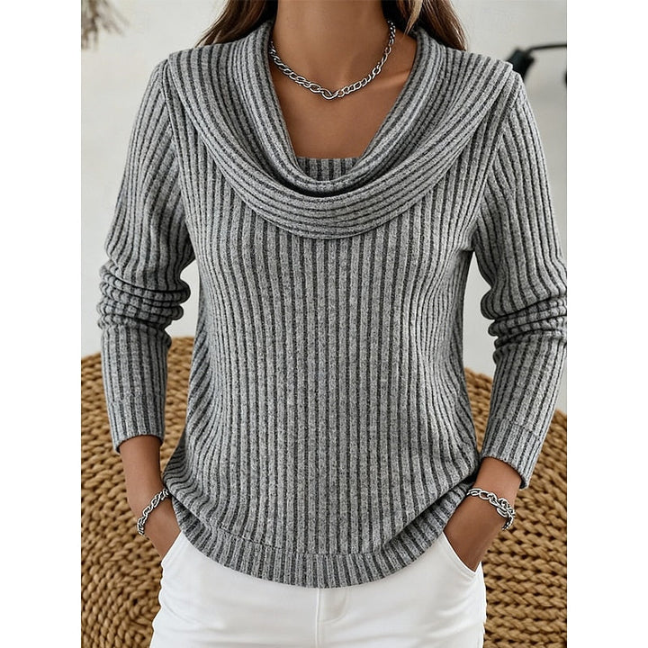Isadora | Cowl-Neck Ribbed Top