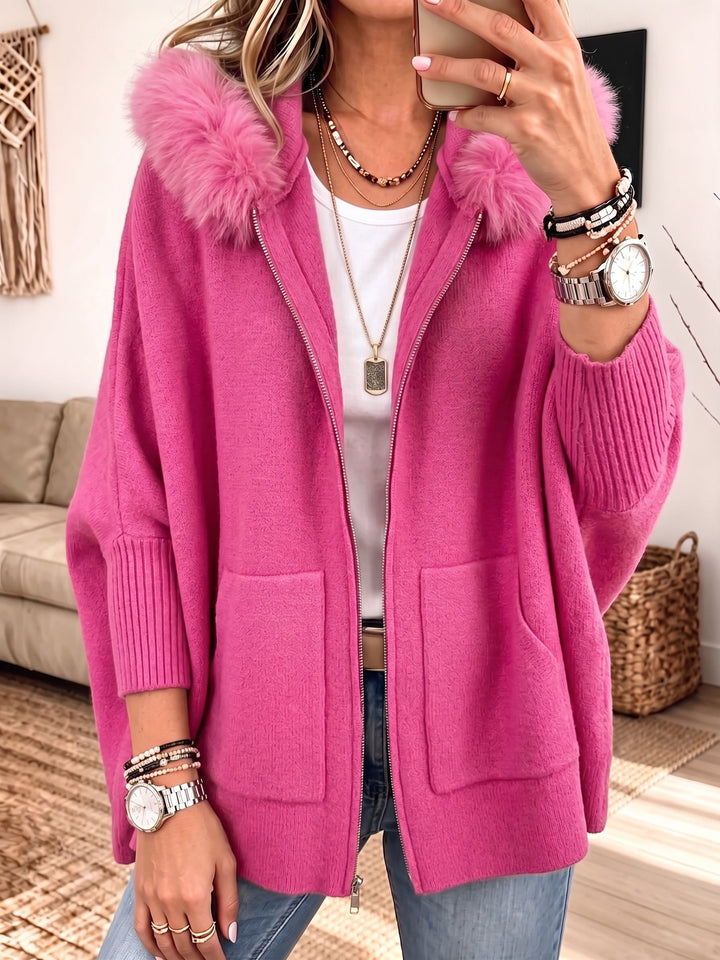 Cozy Hooded Knit Cardigan Sandra