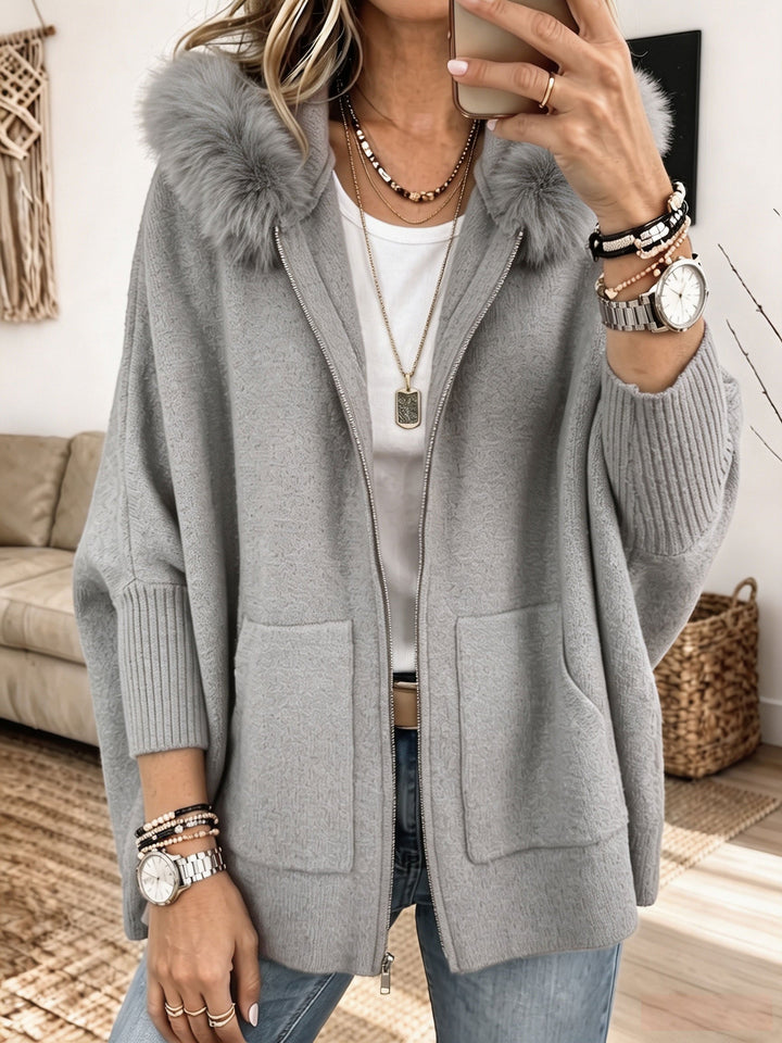 Cozy Hooded Knit Cardigan Sandra