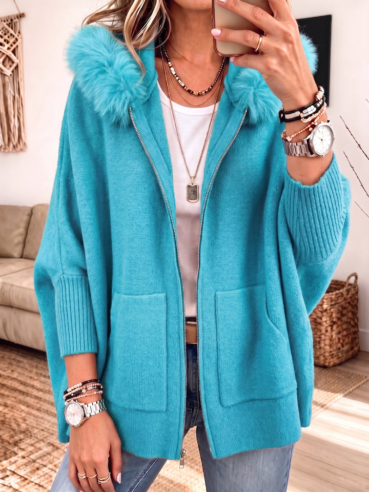 Cozy Hooded Knit Cardigan Sandra