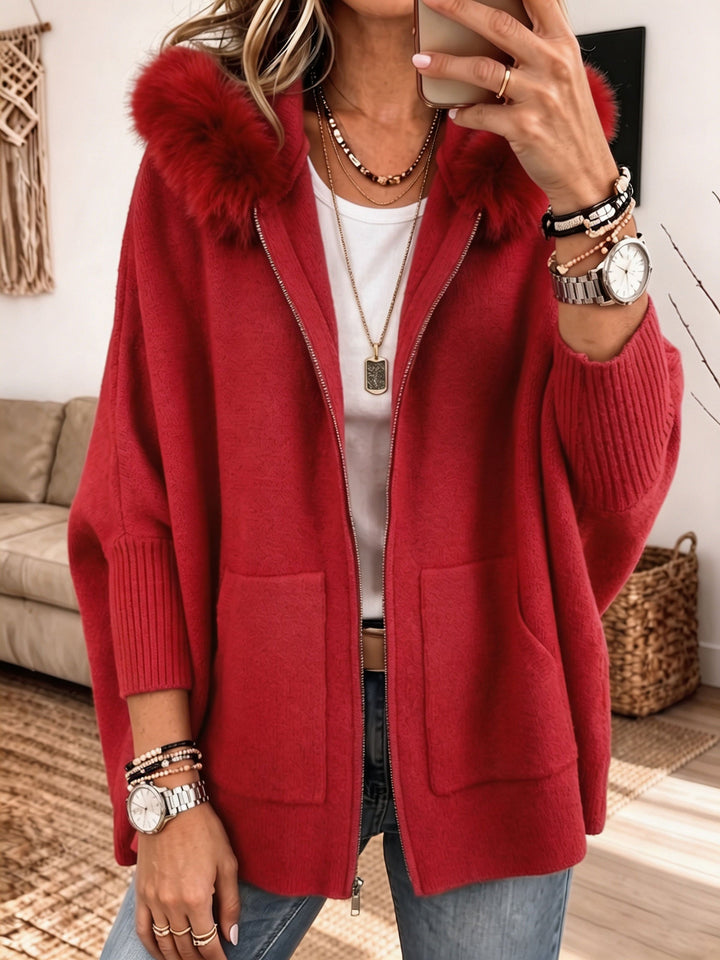 Cozy Hooded Knit Cardigan Sandra
