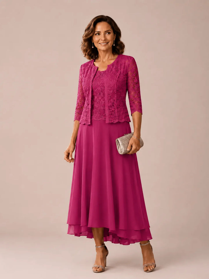 Timeless Lace Top A-Line Occasion Dress