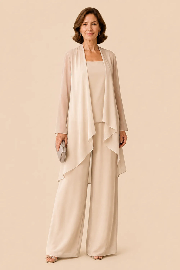 Graceful Mother of the Bride Chiffon Pant Suit