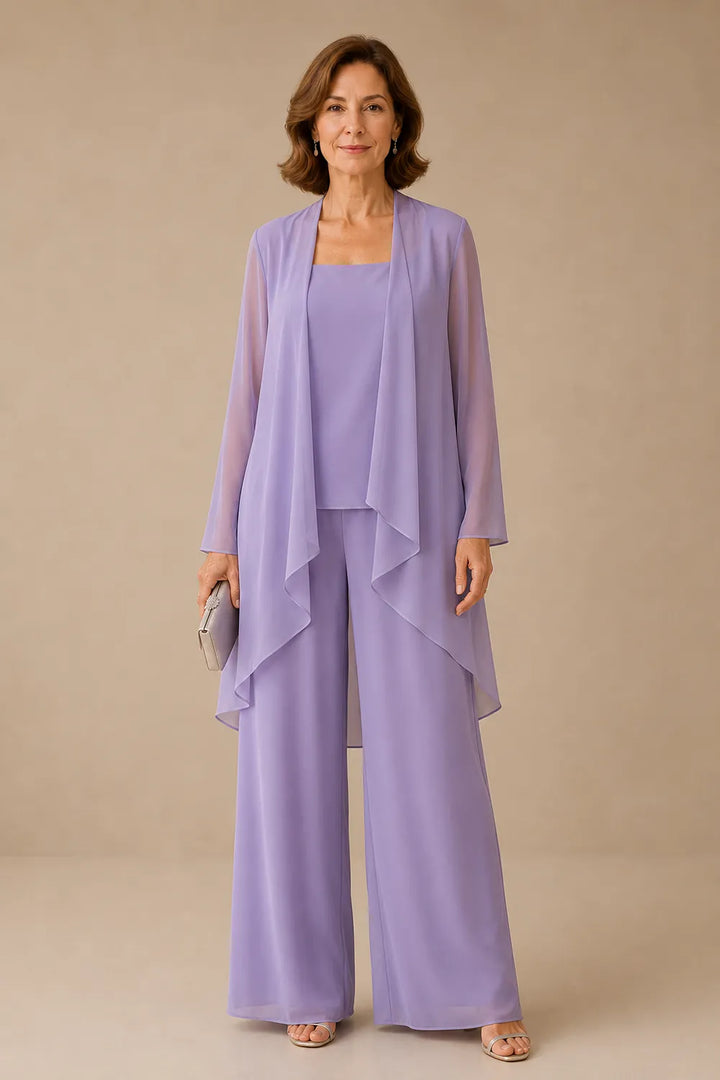 Graceful Mother of the Bride Chiffon Pant Suit