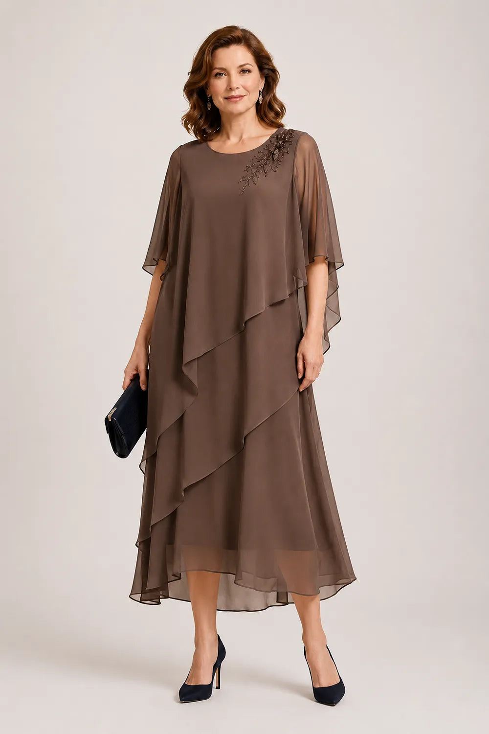 Vivienne Draped Layer Formal Occasion Dress