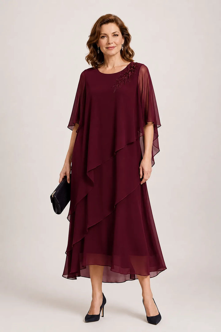 Vivienne Draped Layer Formal Occasion Dress