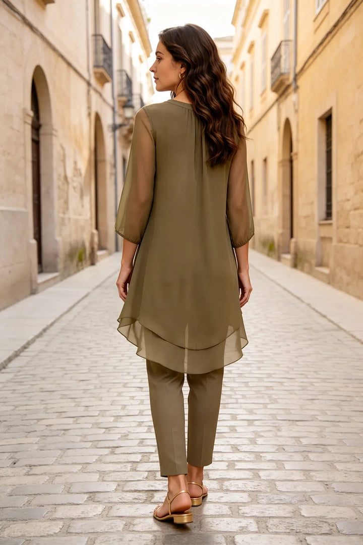 Seraphina Elegant Overlay Pant Ensemble